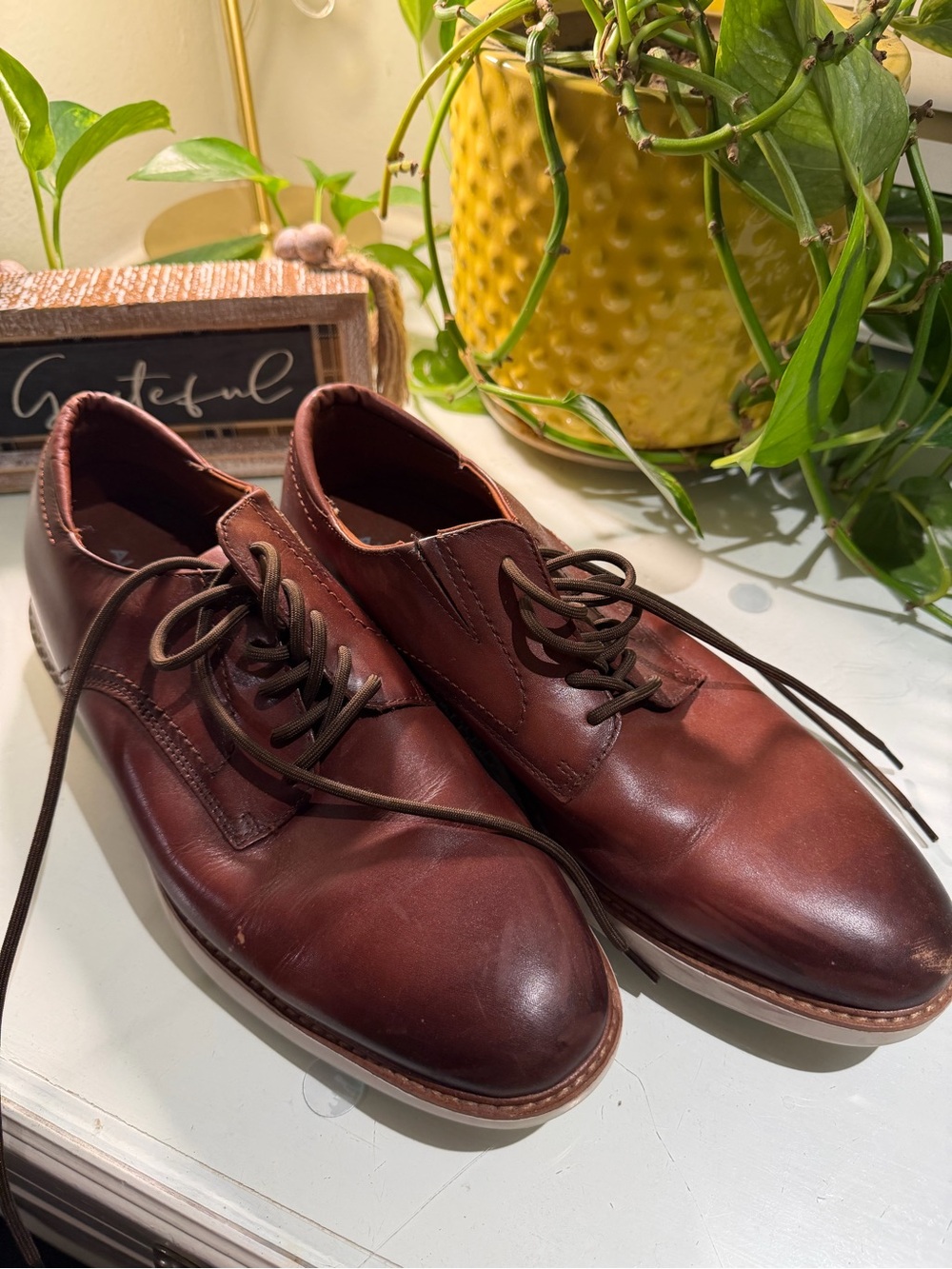 Men's Brown Leather Lace-Up Dress Shoes